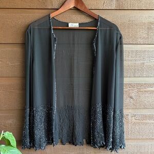 J Kara Black Vintage Beaded Women's Top